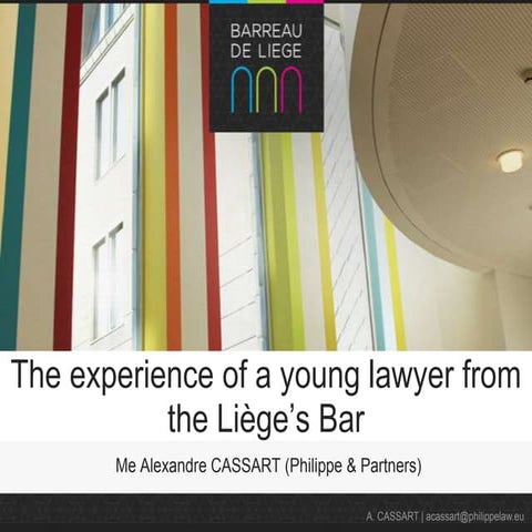 Challenges faced by young lawyers and the answer of Liège's Bar