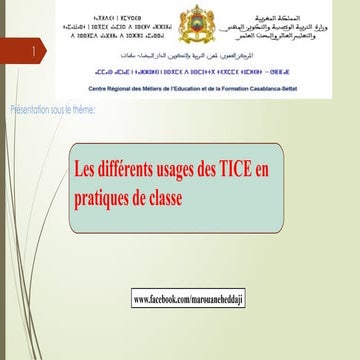 Les différents usages des TICE en classe | PPTX