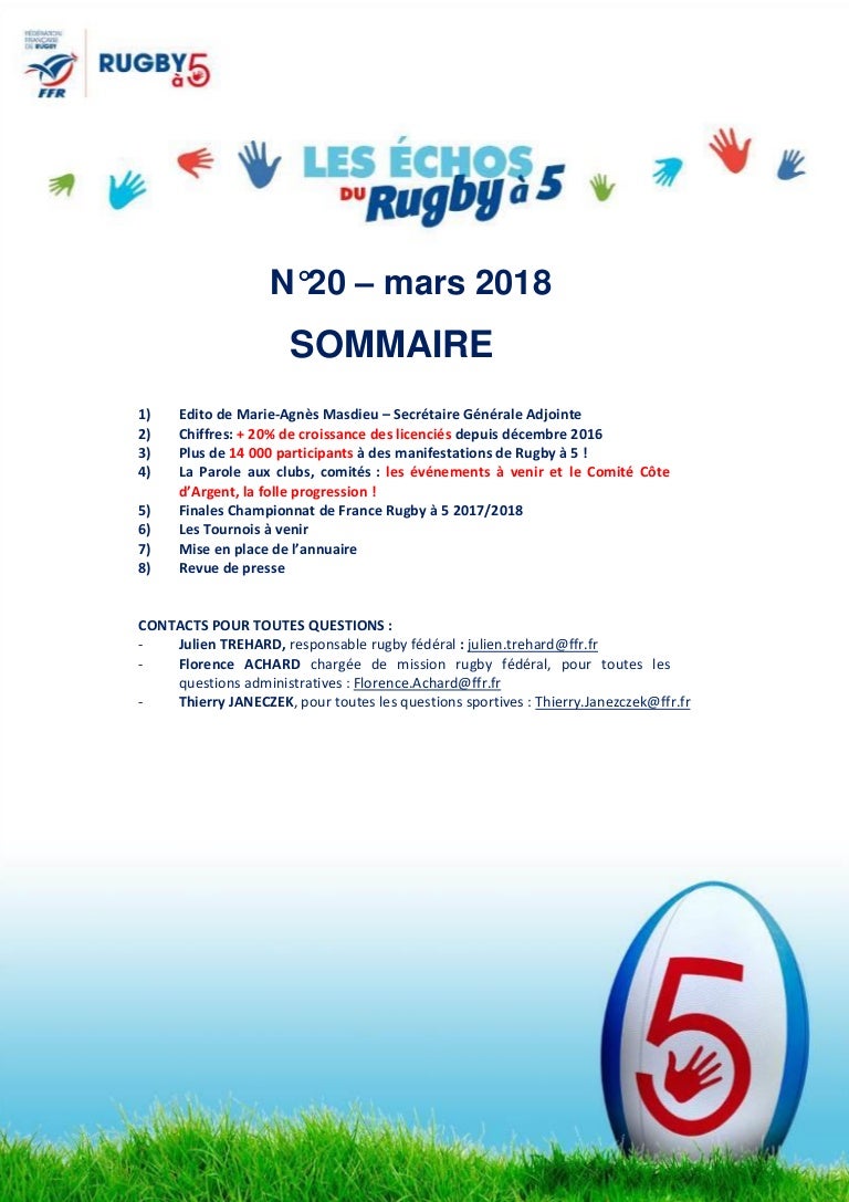 Les Echos Du Rugby A 5 Mars 2018