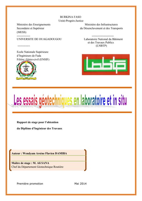 Les essais geotechniques en laborat...