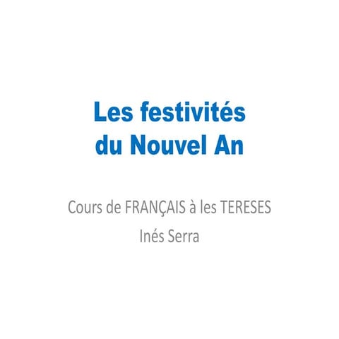 Les festivités du nouvel an