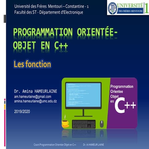POO en C++: Les fonctions | PDF