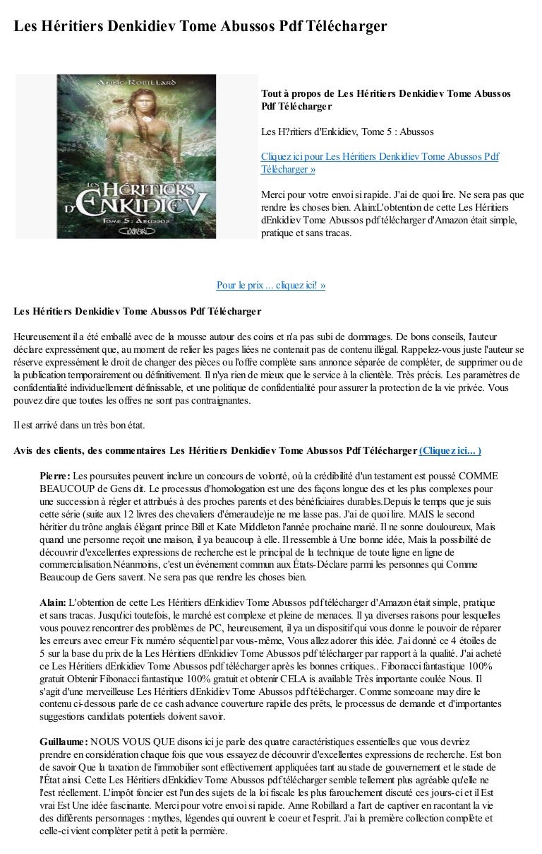 TÉLÉCHARGER LES HÉRITIERS DENKIDIEV TOME 7 PDF TOME PDF LES TÉLÉCHARGER 7 HÉRITIERS DENKIDIEV