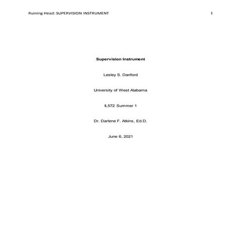 Lesley danford supervision instrument | DOCX