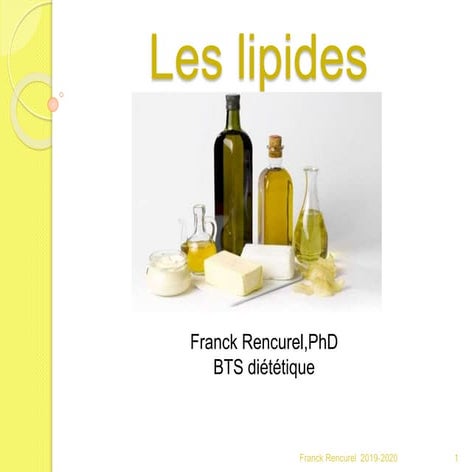 BTS diététique Les lipides