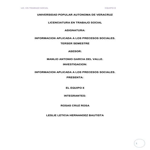 Unidad II: Informática aplicada a los procesos sociales