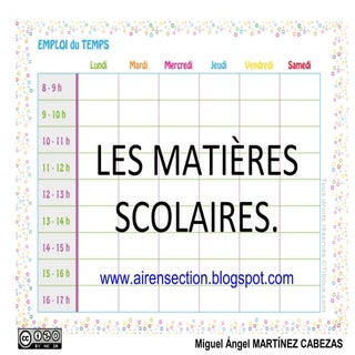 Les matières scolaires