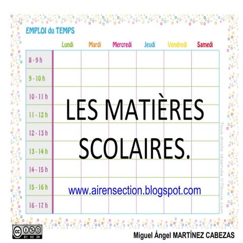 Les matières scolaires