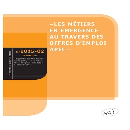apec: Les métiers en émergence au travers des offres 