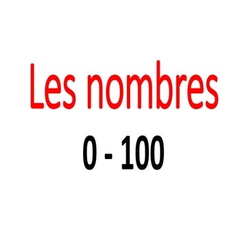 Les nombres de 0 100 | PDF
