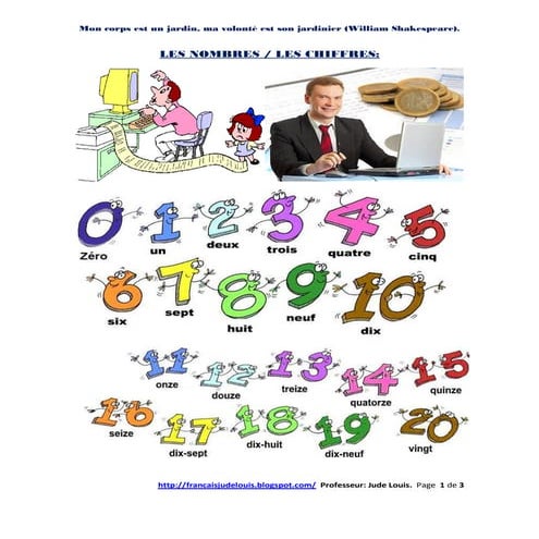 Les nombres de 0 100 | PDF