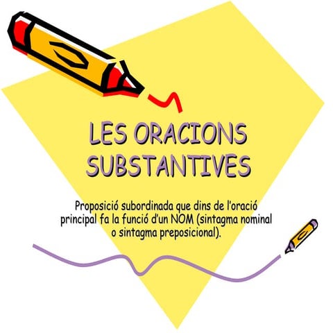Les oracions substantives