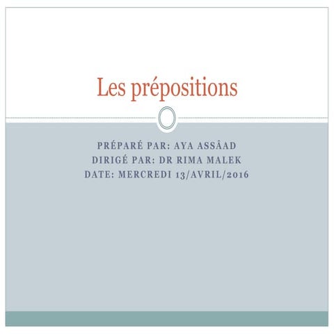 Les prépositions