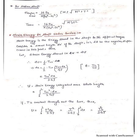 Torsional strain energy