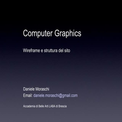 Wireframe e struttura del sito internet