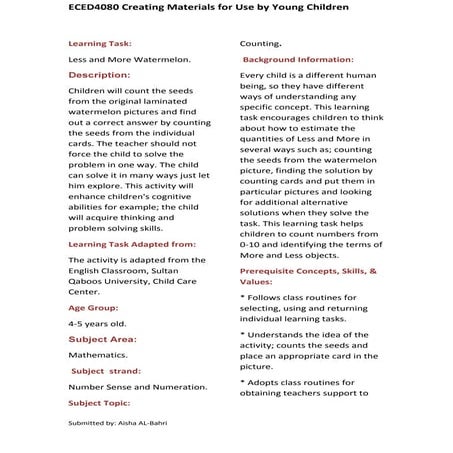 Less and more report