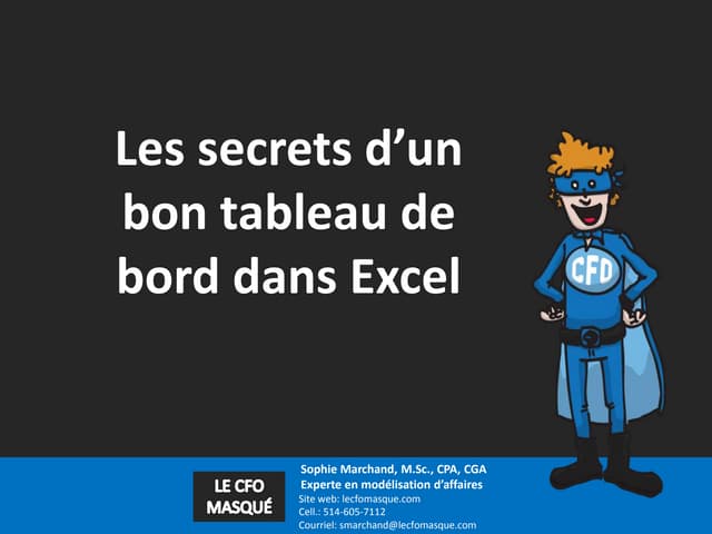 Les secrets d'un bon tableau de bord excel