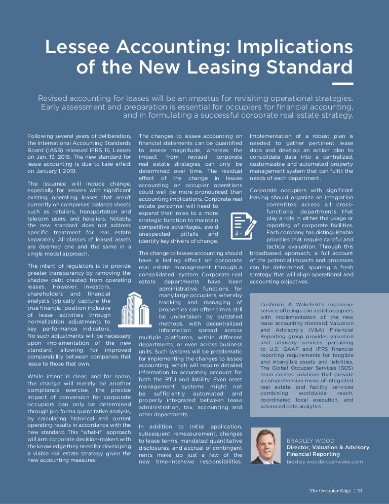 Lessee accounting implications of the new leasing standards Cushman