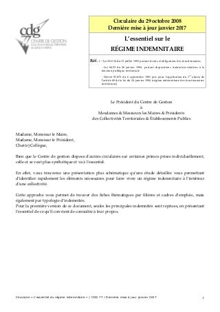 L essentiel du_regime_indemnitaire cdg 77