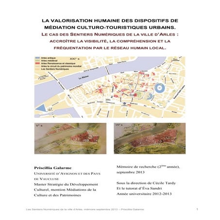 Les Sentiers Numériques de la ville d'Arles - Mémoire Master Priscillia Galarme