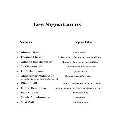 Les signataires | PDF