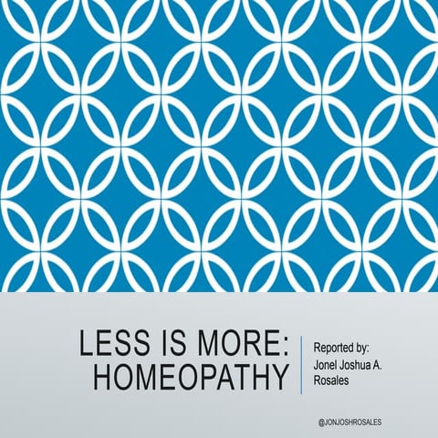 Less is more   homeopathy