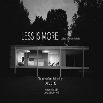 Less is more, theory base and case studies