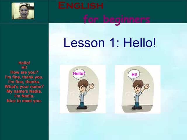 English for Beginners - Lesson 1