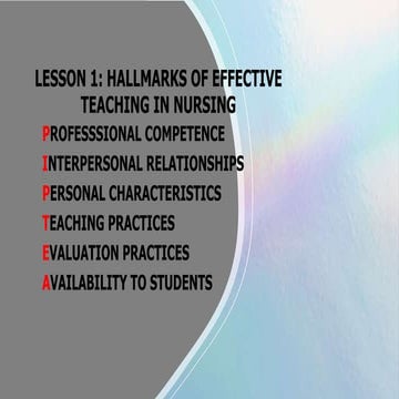 Hallmarks effectives teaching in nursing