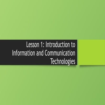 EMPOWERMENT TECHNOLOGIES LESSON 1 - INTRODUCTION