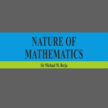 LESSON-1-NATURE-OF-MATHEMATICS. mathematics in modern world