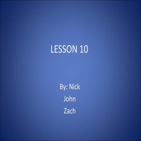 Lesson 10 | PPT