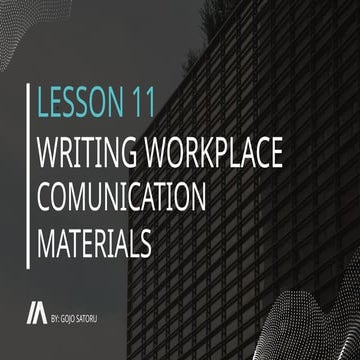 writing communication workplace materials
