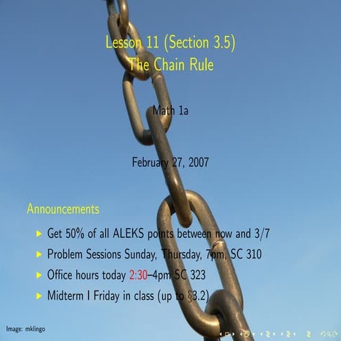 Lesson 11: The Chain Rule