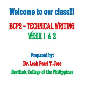TECHNICAL WRITING PROCESS and it benefit | PPTX