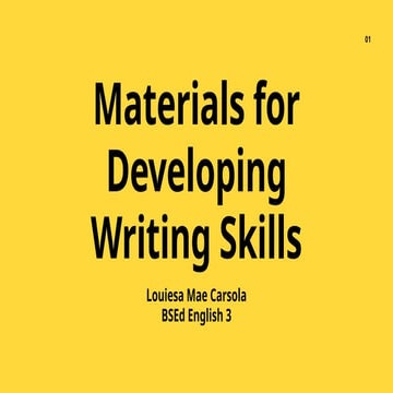 Materials for developing writing skills | PPTX
