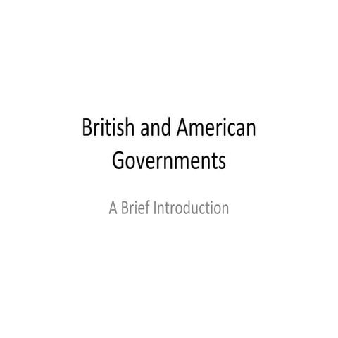 Lesson 15 British And American Governments