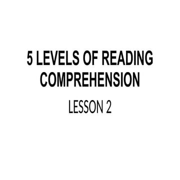 Levels of comprehension | PPT
