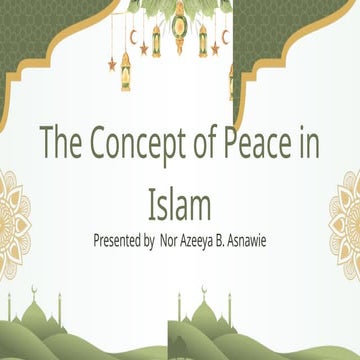The Concept of Peace in Islam in relation to Peace Education | PPTX