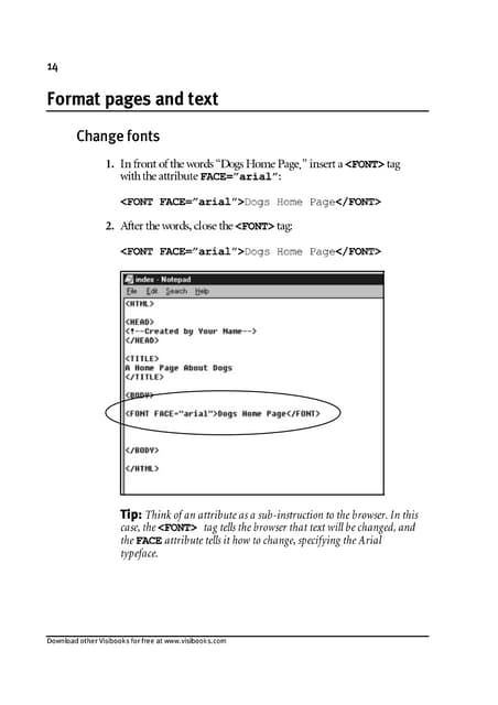 HTML Lesson 2-format-pages-and-text