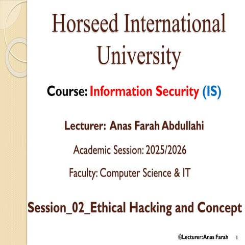 Comprehensive Guide to Ethical Hacking and Cybersecurity Concepts | PDF