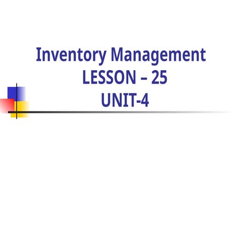 Inventory Management for Supply chain management | PDF