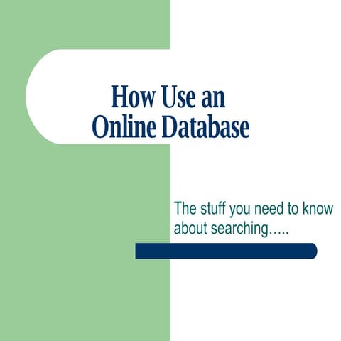 Lesson 3  Online Database Powerpoint