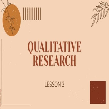 PRACTICAL RESEARH II LESSON 3: QUALITATIVE RESEARCH