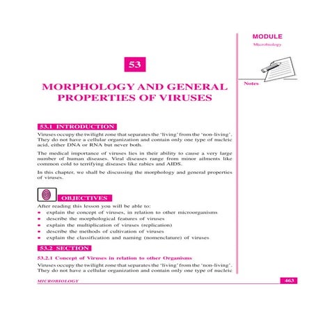 Lesson-53.pdf morphology and general character properties of virus | PDF
