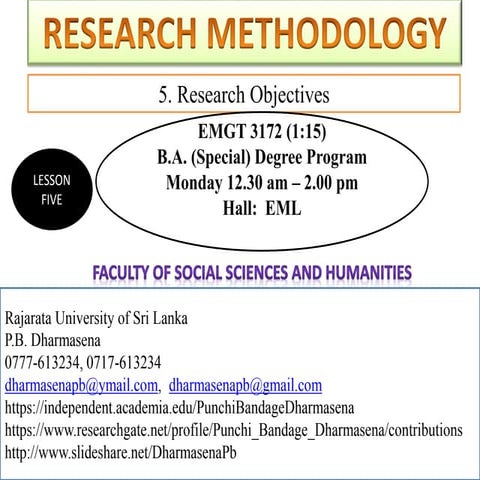 Lesson 5 research objectives