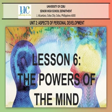 Lesson-6-The-Powers-of-the-Mind Personality | PPTX