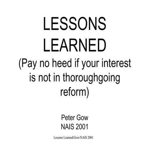 Lesson Learned from a Curriculum Change Process