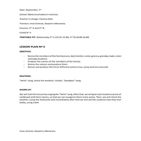 Lesson plan 2