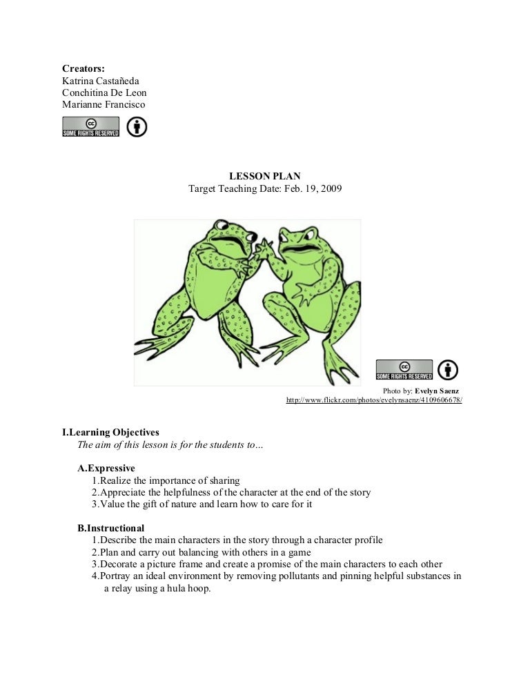 Lesson Plan For Kindergarten